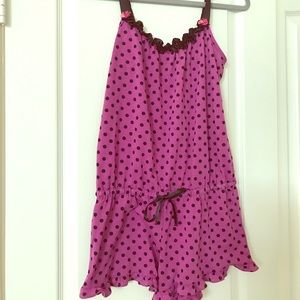 Betsey Johnson hot pink pajama romper Small